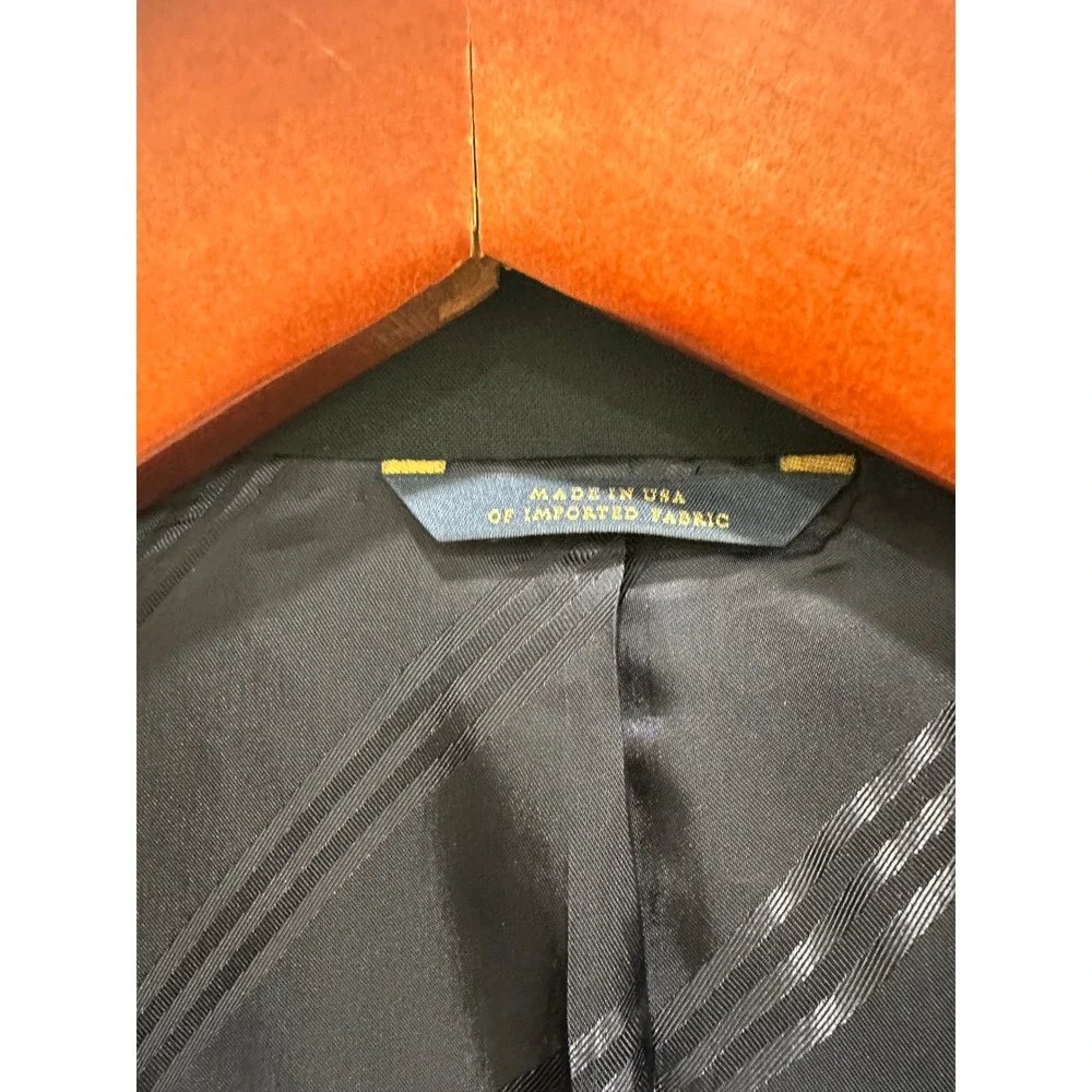 Brooks Brothers Loro Piana Super 120s Wool Navy Blue Blazer Gold Buttons 46 REG